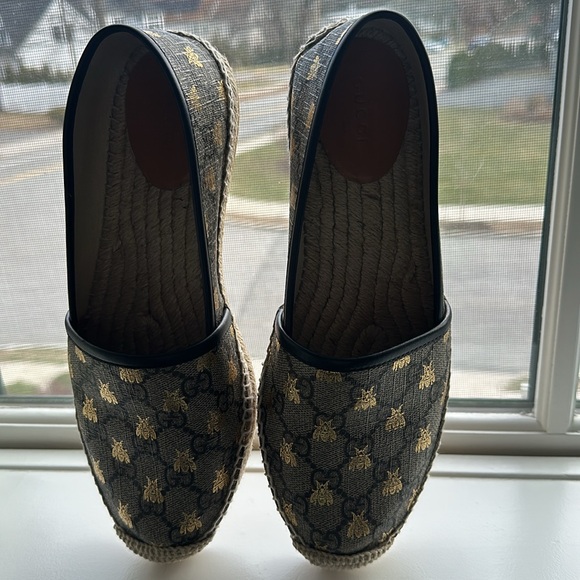 Gucci GG Supreme Bee Espadrilles Shoes size 38.5 - Picture 3 of 4